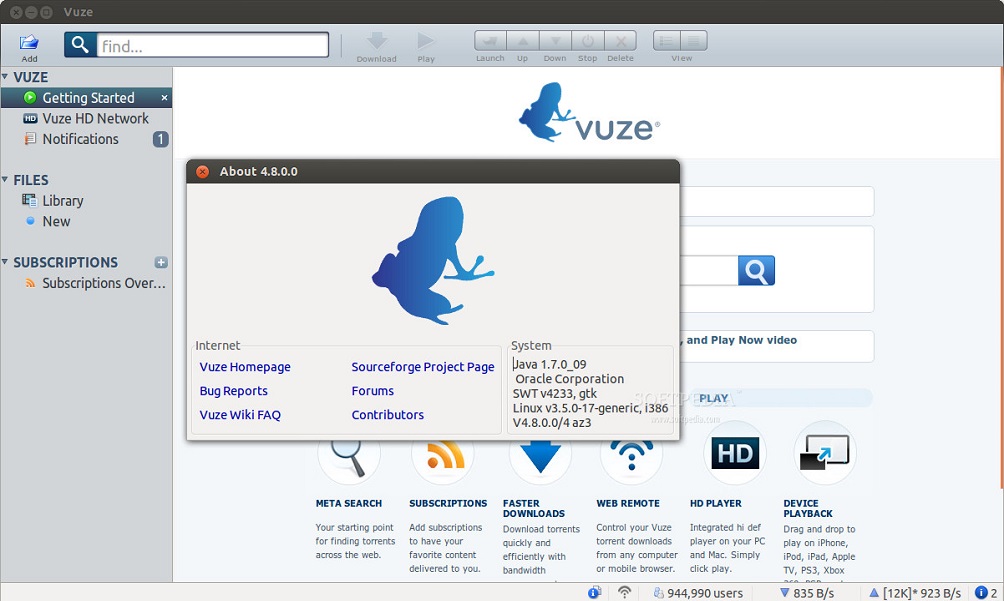 Vuze-portable-download-interface